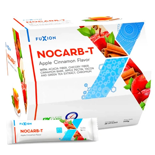 FuXion NoCarb-T Apple Cinnamon Tea | Instant Powder Drink Mix | Apple & Cinnamon Flavor | Functional Wellness Beverage | Daily Use Formula | Individual Sachets | Premium Blend by FuXion | 28 Sticks