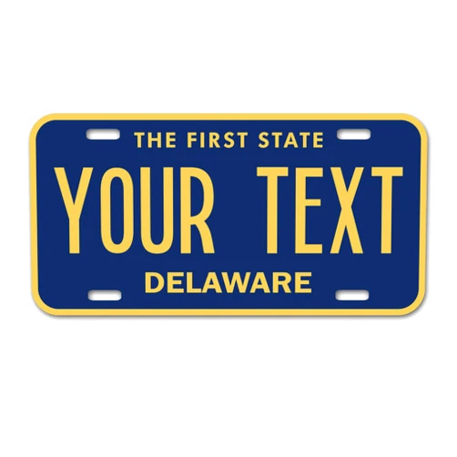 InkMyPlate Personalized Delaware Car License Plate | 12x6 Inch | Select from All 50 States | 3 Sizes | Custom Plate for Front Car Bumper | Personalized Car Tags | USA Thick .040 Aluminum