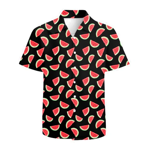 QiErDesign Mens Funny Hawaiian Shirts 3D Graphic Button Down Short Sleeve Tropical Holiday Beach Aloha Shirt