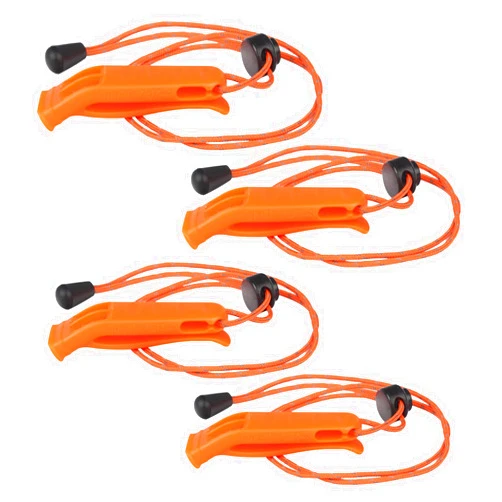 Eayson 4PCS Emergency Whistle with Adjustable Lanyard, Loud Plastic Whistles for Boat Fishing Hiking Kayaking Camping Safety Survival Signal