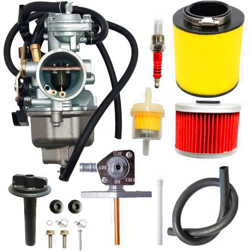 FITHIKE TRX250 Honda Recon 250 Carburetor Fit for 1997-2001 Honda TRX 250, 2002-2007 Fourtrax Recon ES TRX250TE, 2002-2007 Fourtrax Recon TRX250TM With Fuel Tank Petcock Valve & Air Filter
