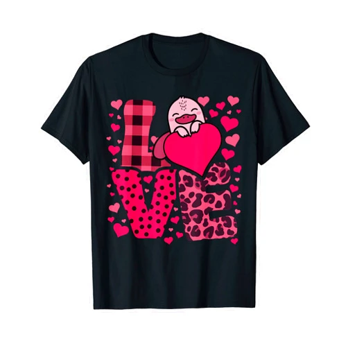 Valentine Platypus Love By Josy Cute Kawaii Valentine Platypus Love Hearts Valentines Day T-Shirt