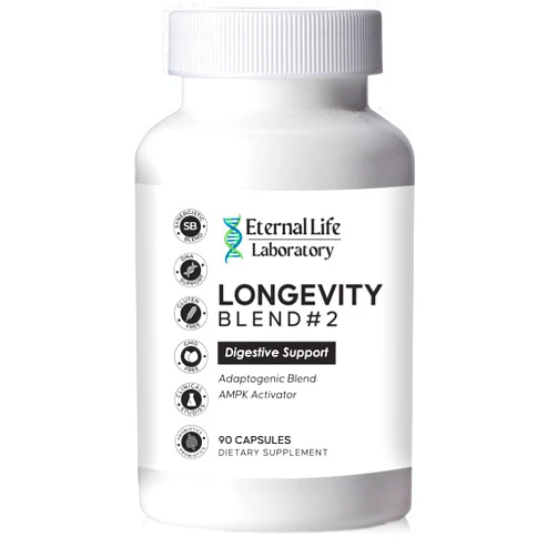 Eternal Life Laboratory Longevity Blend #2 Digestive Support - Probiotics, Triphala, Green Tea Extract - Anti-Aging Dietary Supplement - Intestinal, Colon & Digestive Health- 90 Capsules