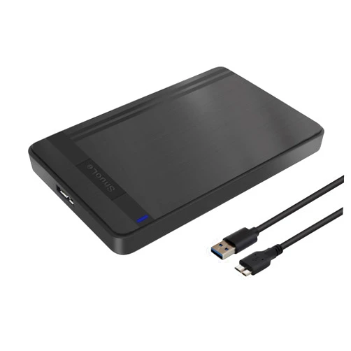 ShuoLe 2.5-inch Hard Drive Enclosure, SATA to USB 3.0 Adapter Tool-Free External Hard Drive Case, Supports UASP SATA III, Optimized for 2.5-inch SSD/HDD, Black