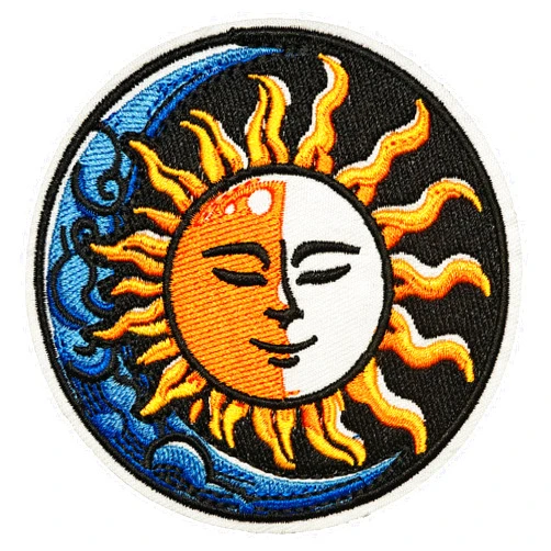 Acoinel Moon and Sun Iron On Patches - Moon and Sun On Sew On Applique Decorative DIY for Adults Kids Teens Funny Cool Embroidered Patch for Clothes Jacket Jeans Backpack Hat