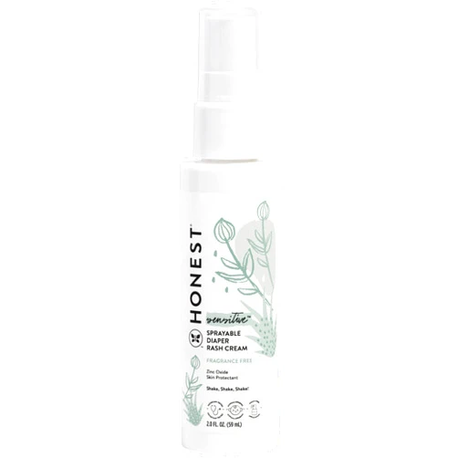 The Honest Company Baby Diaper Rash Cream Spray, Moisturizing, Calming Zinc Oxide, Hypoallergenic, Dermatologist Tested, Cruelty-Free, 2 fl oz
