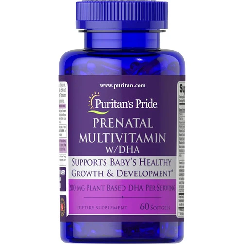 Puritan's Pride Prenatal Multivitamin with DHA, Supports Baby's Growth and Development**, 60 Softgels, by Puritan's Pride®