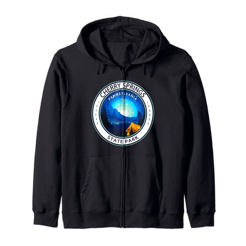 Cherry Springs State Park Designs Cherry Springs State Park Pennsylvania Badge Vintage Zip Hoodie