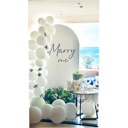 AOITMZAY Wedding Arch Backdrop Cover 7.2Ft White, Round Top Chiara Backdrop Stand Cover for Parties, Baby Shower, Birthday, Banquet Decoration.