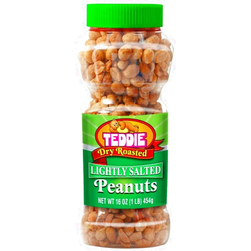 Teddie Premium All Natural Dry Roasted Peanuts (Lightly Salted, 16 Ounce (Pack of 1))