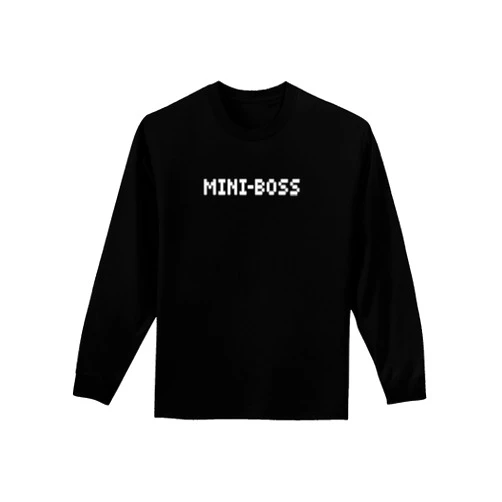 TOOLOUD Mini-Boss Text - Boss Day Adult Long Sleeve Dark T-Shirt