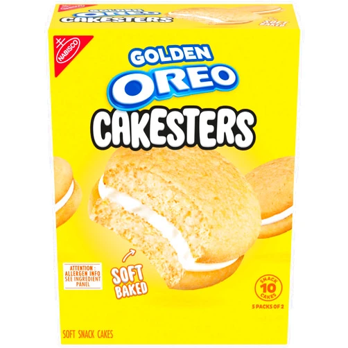 OREO Golden Cakesters Soft Snack Cakes, 5-2.02 oz Snack Packs