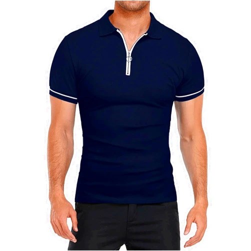 Thatrich Polo Shirts for Men Short Sleeve Thin Golf Tees Quarter Zip Pullover Basic Workout Shirts Slim Fit Blouse Summer Top