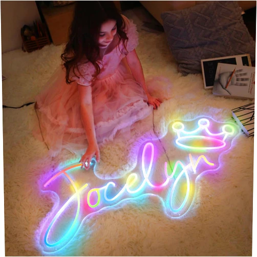 SLSLENAHN Custom Neon Sign - Customizable Neon Signs for Wall Decor, Neon Name Sign Personalized for Wedding Birthday Party Gifts, Neon Lights for Bedroom Bar Business Shop Logo Light Up Sign