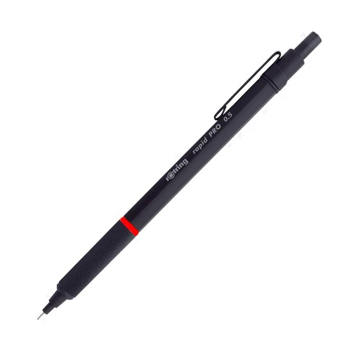 rOtring Rapid Pro Mechanical Pencil, 0.5 mm, Matte Black Finish, Precision Writing and Sketching Instrument with Comfortable Grip