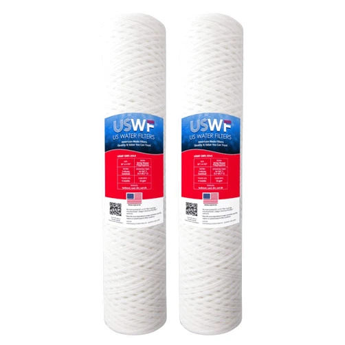 US Water Filters 5 Micron 20 Inch x 4.5 Inch | 2-Pack String-Wound Polypropylene Whole House Sediment Replacement Cartridge | Compatible with Pentek WP5BB20P, Hydronix SWC-45-2005 | Made in the USA, US Water Filters