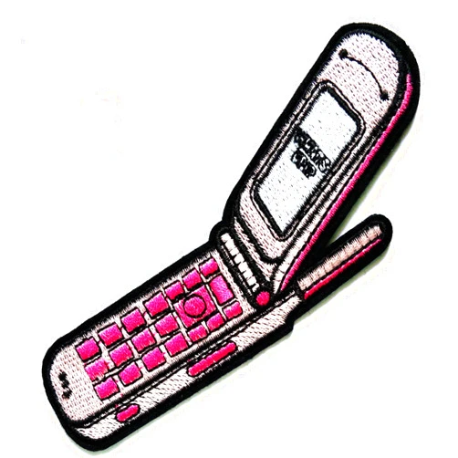 NiPitShop Mix Cartoon Patch Nipitshop Patches Pink Mobile Phone Cartoon Children Kid Patch Clothes Bag T-Shirt Jeans Biker Badge Applique Iron on Sew On Patch