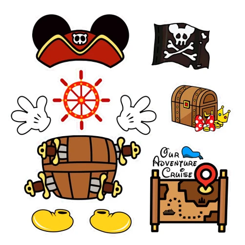 LAIDOLAILA 10 Pack Pirate Night Magnetic Cruise Door Decorations – Captain Mouse & Ears Magnets for DCL & Other Ships, Funny Stateroom Door Sign Set