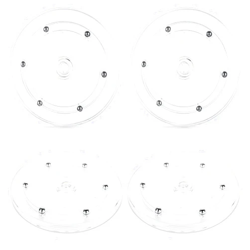 WOPPLXY 4Pcs Small Lazy Susan 6 Inch, 6 Inch Lazy Susan Turntable Acrylic Ball Bearing Rotating Tray, Rotating Swivel Base Clear Acrylic Plates for Kitchen Countertop, Pantry, Cabinet, Spices, Makeup