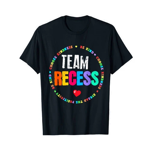 School Recess Crew Apparel and Gifts Ideas Funny School for Teachers Students Monitor Recess Team Squad T-Shirt