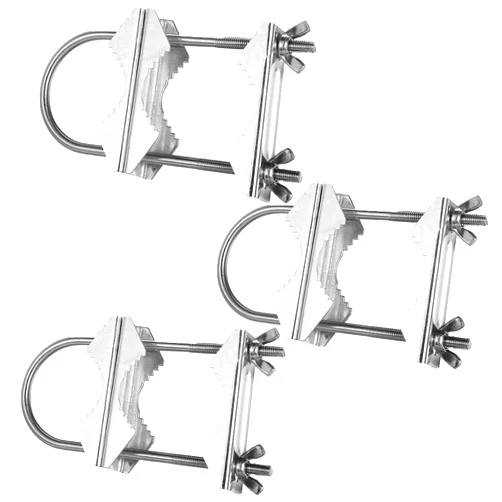 YZZHAJ Double Antenna Mast Clamp Heavy Duty Pole to Pole Mounting Kit V Jaw Block with U-Bolt Mounting Hardware for TV CB Ham Antenna Parasols Flags and Fishing Rods,3 pcs