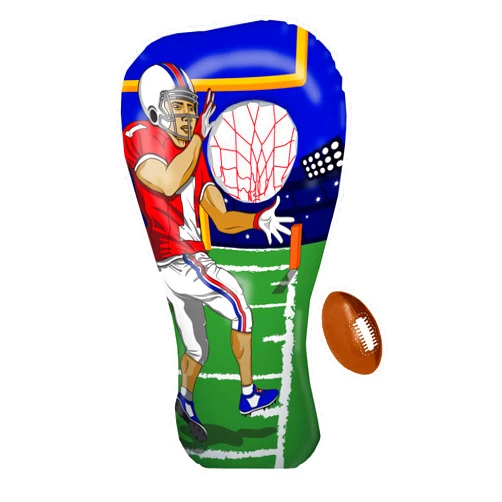 Island Genius Inflatable Football Target Toss Toy and Game for Boys Ages 8-12, 60 inch Receiver with Mini Soft Football