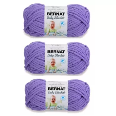 Bernat Baby Blanket Yarn, 3.5 Oz, Gauge 6 Super Bulky, Lilac 3-Pack