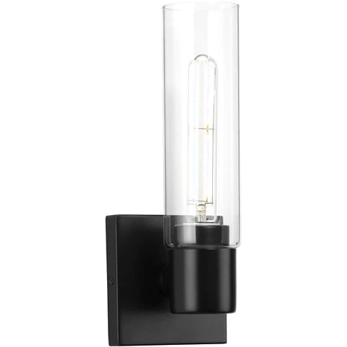 Progress Lighting P300299-031 Transitional One Light Bath Bracket from Clarion Collection in Black Finish,