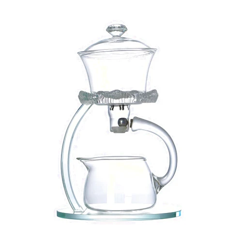 BlogBlog Lazy Kungfu Glass Teapot Set with Drip Filter Transparent lotus glass tea set (teapot)