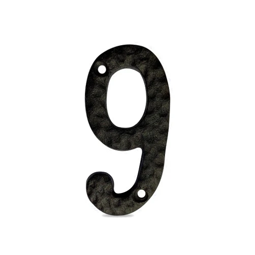 TripDock 4 Inch House Numbers for Outside, Cast Iron Metal Address Home Number, Unique Craftsman-style Look, Black Number 9