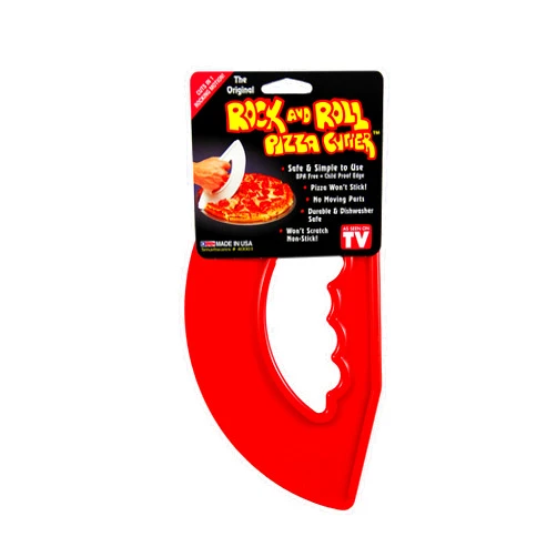 Smartwares Rock'n Roll Pizza Cutter, Plastic, Non-Stick, Rocking, 9 inch, Made in USA, Red