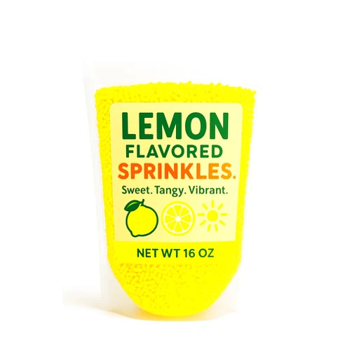 The Brittle Box Candy Co. Lemon Flavored Sprinkles 16 oz Bag – Sweet and Tangy Candy Topping for Baking, Cookies, Cupcakes, Ice Cream, Cakes & More – Vibrant Yellow Candy Decoration