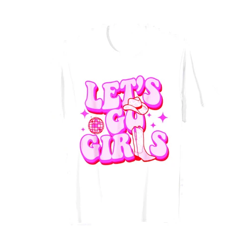 Retro Cowgirl & Cowboy Western Rodeo Texas Gifts Let's Go Girls Cowgirls Leopard Hat Boots Western Country T-Shirt