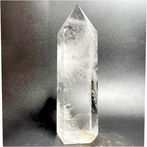 MDYSC Natural White Quartz Obelisk Reiki Healing Clear Quartz Point Feng Shui Decoration Crystal Wand (6.7-7.8inch)