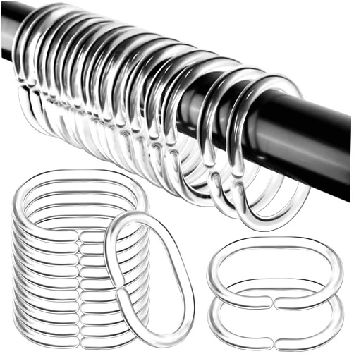 FANDAMEI 36 Pieces Shower Curtain Rings, Plastic Shower Curtain Hooks Hanger for Bathroom Shower Window Rod, C Shaped Shower Hooks for Shower Curtain