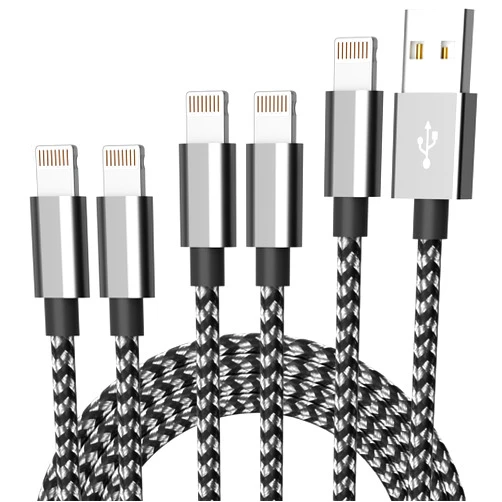 IDISON iPhone Charger,5Packs(3ft 3ft 6ft 6ft 10ft) Charging Cable MFi Certified USB Charging Cable Nylon Braided Fast Charging Cord for iPhone14/13/12/11/X/Max/8/7/6/6S/5/5S/SE/Plus/iPad(BlackGray)