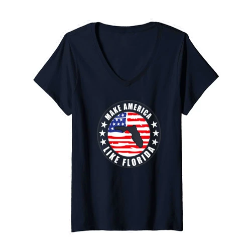Original MALF Womens Make America Like Florida - MALF DeSantis 2024 (C) V-Neck T-Shirt