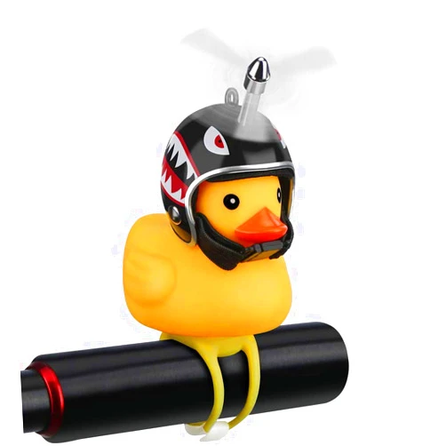 NEKRASH Duck Bike Bell, Rubber Duck Bicycle Accessories with LED Light, Cute Propeller Handlebar Bicycle Horns for Kids Toddler Children Adults Sport Outdoor