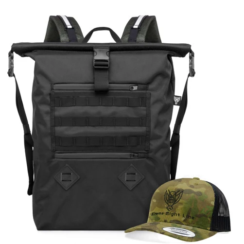Xtreme Sight Line ~ AQUA RT Large Water-Proof Faraday Backpack/MultiCam Camo Hat Combo ~ Tracking/Hacking Defense ~ Stone