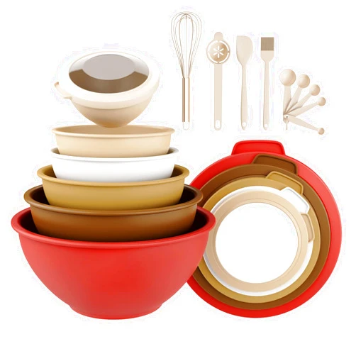 Drunkpine Mixing Bowls with Airtight Lids Set,Colorful Serving Bowl for Kitchen,Include 21 Piece Plastic Nesting Bowls Set,Great for Mixing,Serving,Baking