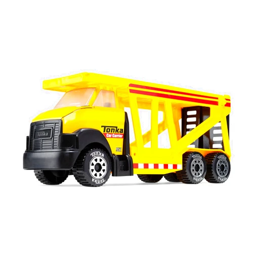 Tonka Steel Classics, Classic Car Carrier – Made with Steel and Sturdy Plastic, Yellow Friction Powered, Boys and Girls, Toddlers Ages 3+, Big Construction Truck, Birthday Gift, Holiday