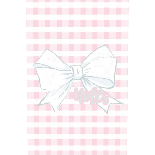 Pretty Please Coquette Bow and Pink Gingham Notebook | Journal: Paper120 lined pages great for journaling, note taking, por makes a great gift