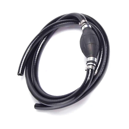 Yoosuml Fuel Line Hose for Outboard, Nylon Braid 3/8 Inch Fuel Line Hose with Hand Pump Bulb, 6 FT Long Boat RVs Tractor Fuel Line Assembly