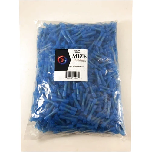 Mize 1000 Pc Heat Shrink Butt Connectors (Blue 16-14 GA)