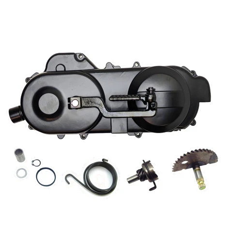 FixRightPro Complete Short Case Engine Drive Belt Cover for Chinese Scooters Mopeds with 50cc 139QMB GY6 Tao Tao Jonway Cover with Kickstart Gears and Lever