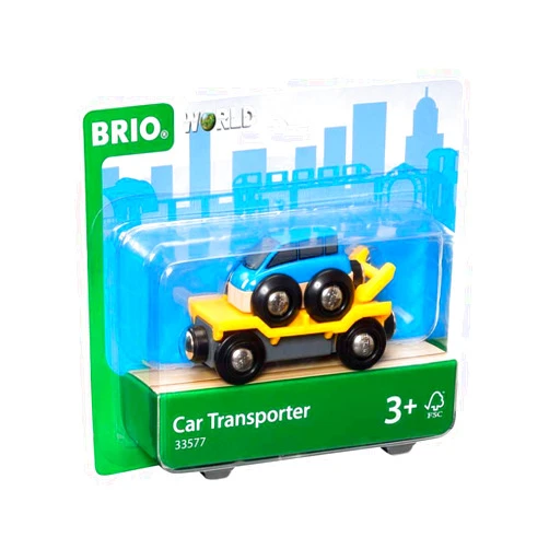 BRIO World 33577 - Car Transporter - 2 Piece Wooden Toy Train Set | Child's Imagination Igniter | FSC Certified | Ideal for Kids Ages 3+