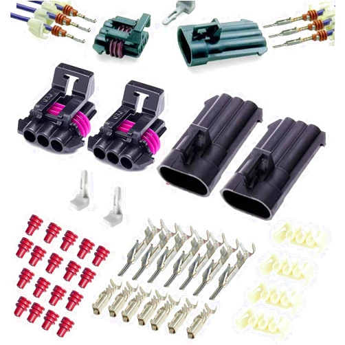 ELITE.CITI 2-Pack (3-Way) Connector Metri-Pack 150 Series Sealed (3-PIN) 16 V & 14 amps, w/16 18 AWG