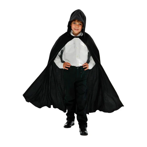XXLOG Kids Halloween Costumes Black Cloak with Hooded One Size Vampire Cape for Cosplay Party