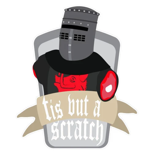 StickerU Tis but a scratch Bumper Sticker Vinyl Decal 5 inches