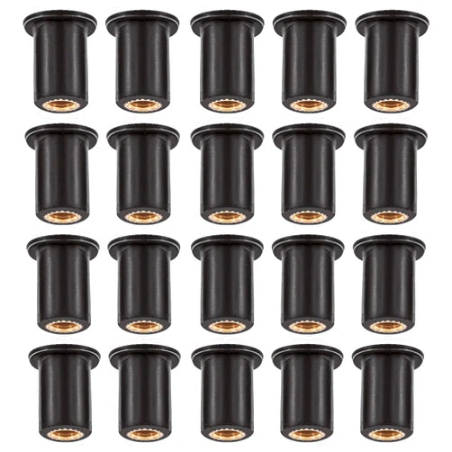 Tanstic 20Pcs M5 Rubber Well Nuts, Neoprene Expansion Brass Nuts Insert Fairing Universal Motorcycle Fasteners Ideal for Canoe, Boat, Kayak
